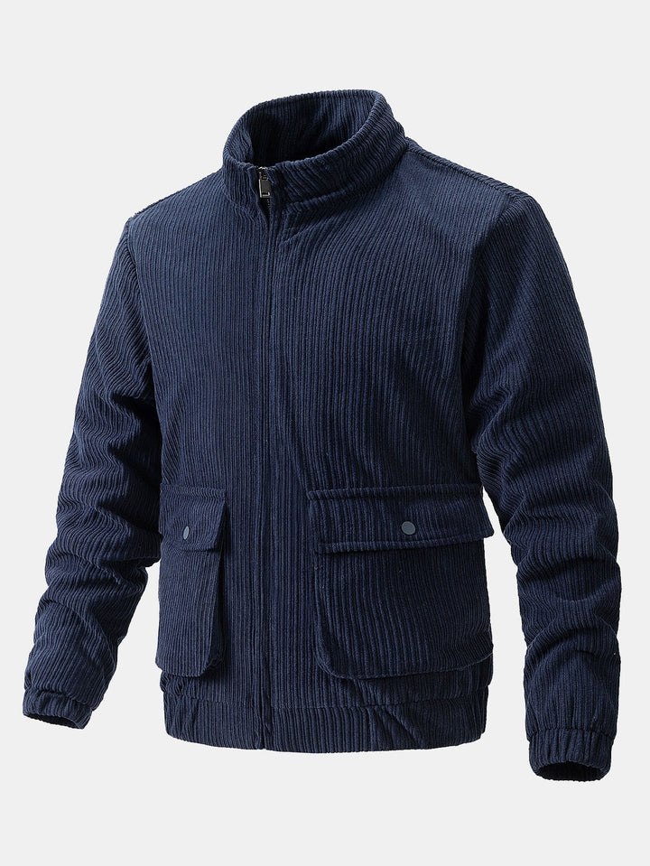 Dave | Corduroy jack met trechterkraag en rits