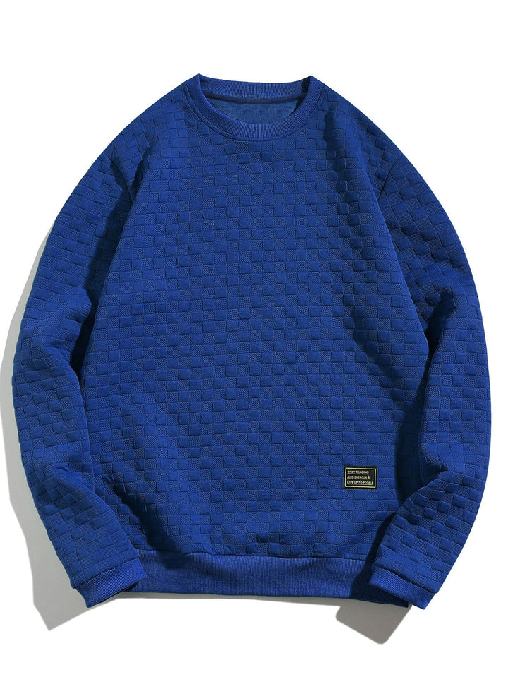 Hidde | Sweater met schaakbordjacquard