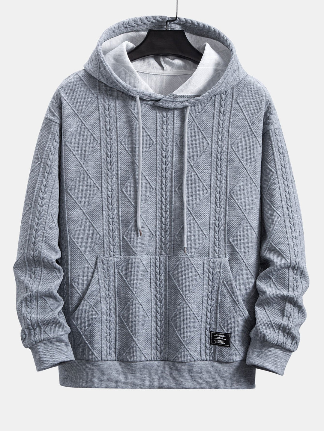 Lodewijk | Hoodie met geometrisch jacquarddessin en relaxte pasvorm