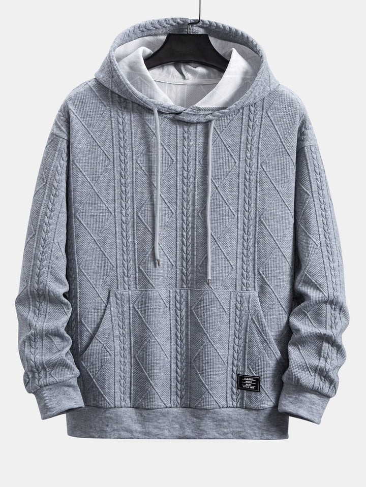 Lodewijk | Hoodie met geometrisch jacquarddessin en relaxte pasvorm