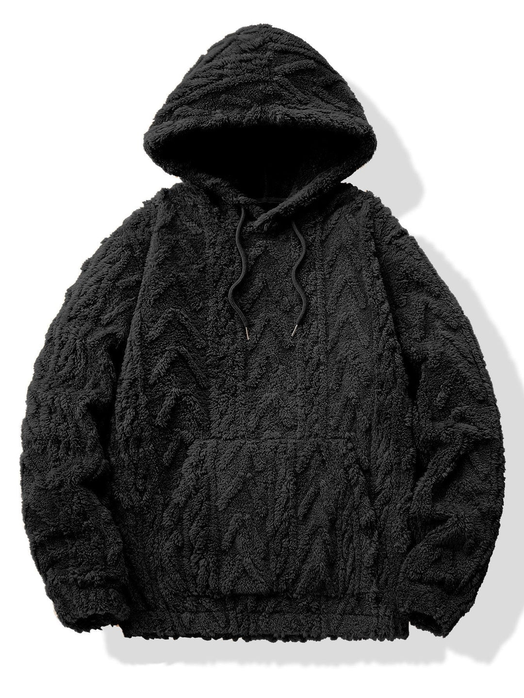 Yme | Teddyhoodie met geometrisch jacquarddessin
