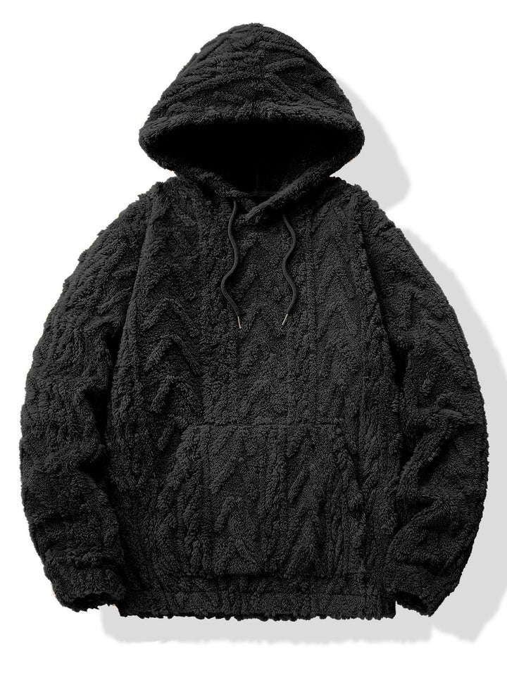 Yme | Teddyhoodie met geometrisch jacquarddessin