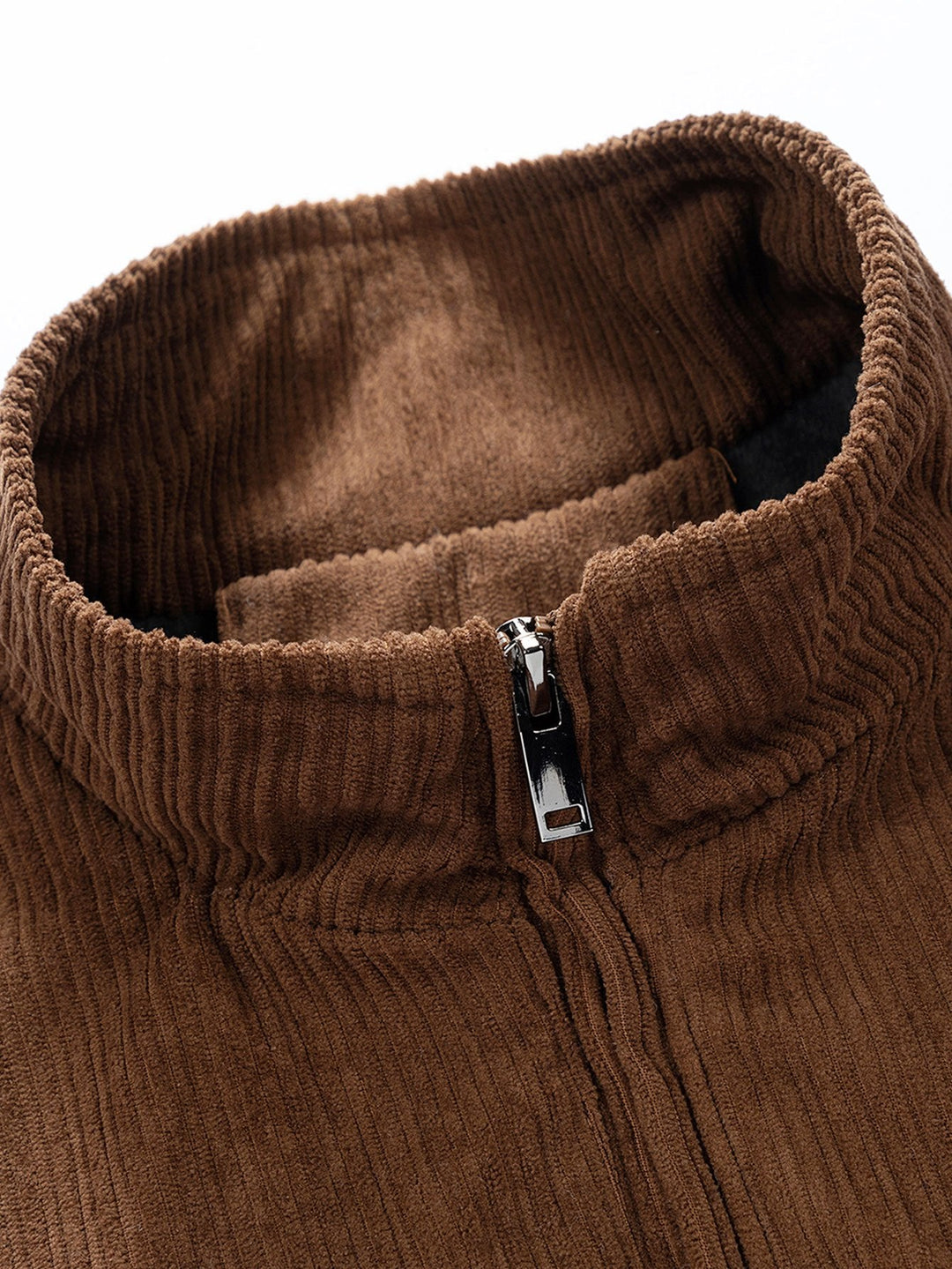 Dave | Corduroy jack met trechterkraag en rits