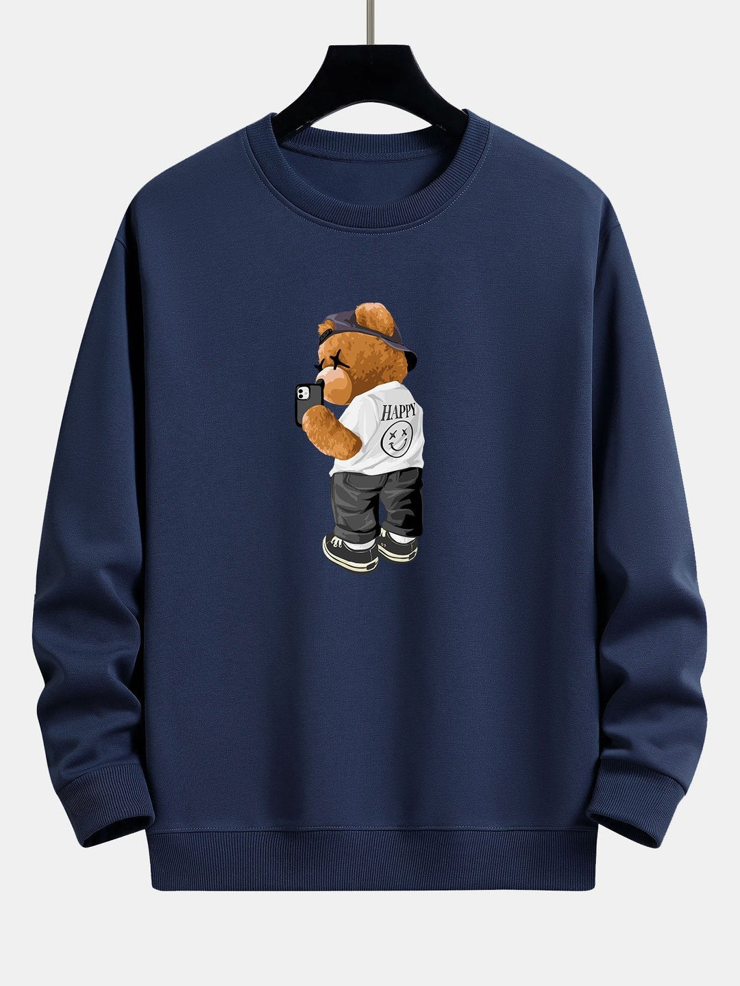 Bram | Sweater met speelse beerprint en relaxte pasvorm