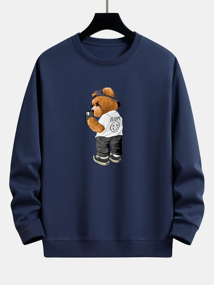 Bram | Sweater met speelse beerprint en relaxte pasvorm
