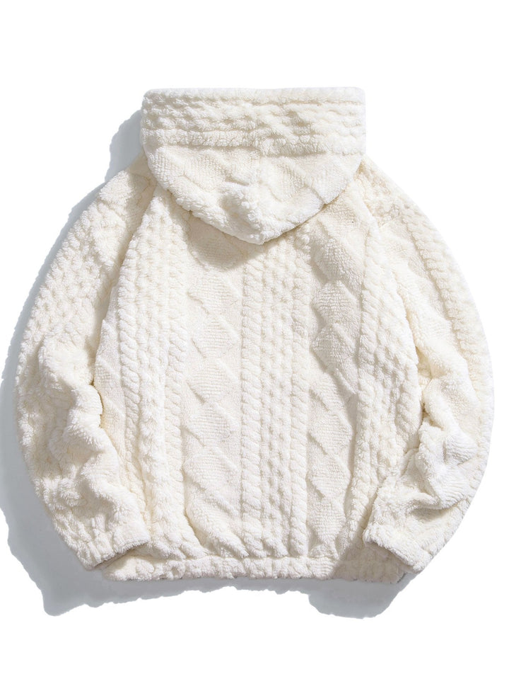 Niek | Teddyhoodie met geometrisch jacquarddessin