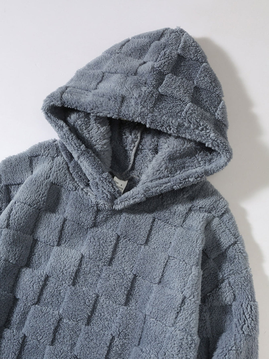 Jort | Teddyhoodie met schaakborddessin en relaxte pasvorm