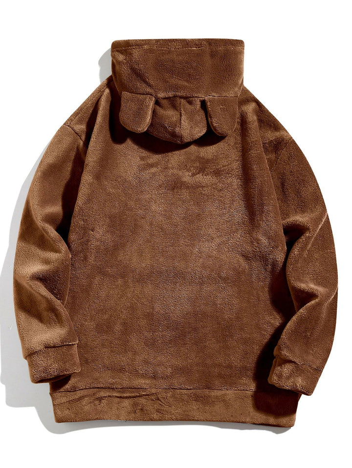 Reinier | Hoodie van teddyfleece met oortjes en relaxte pasvorm