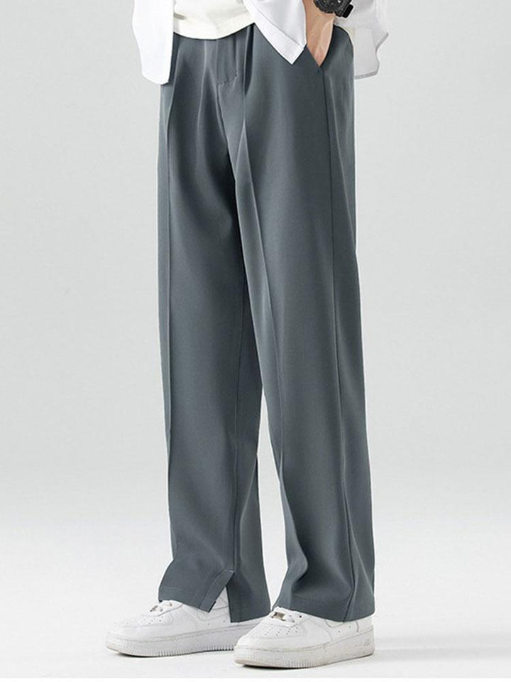 Tijs | Geplooide Pantalon met Split Zoom