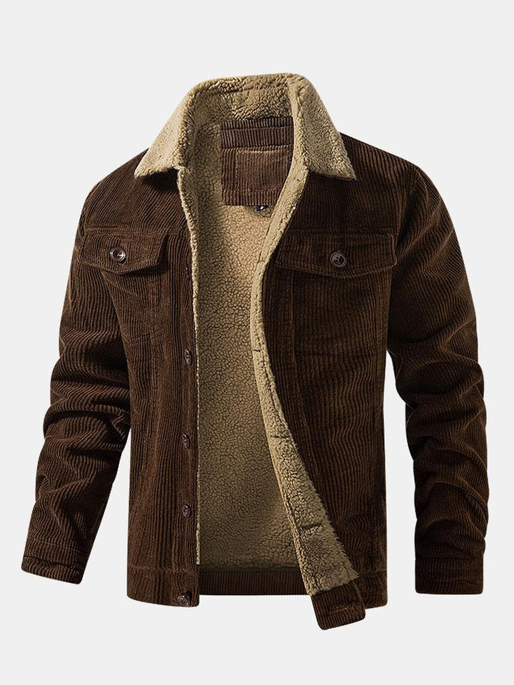 Julian | Katoenen corduroy jack met teddyvoering