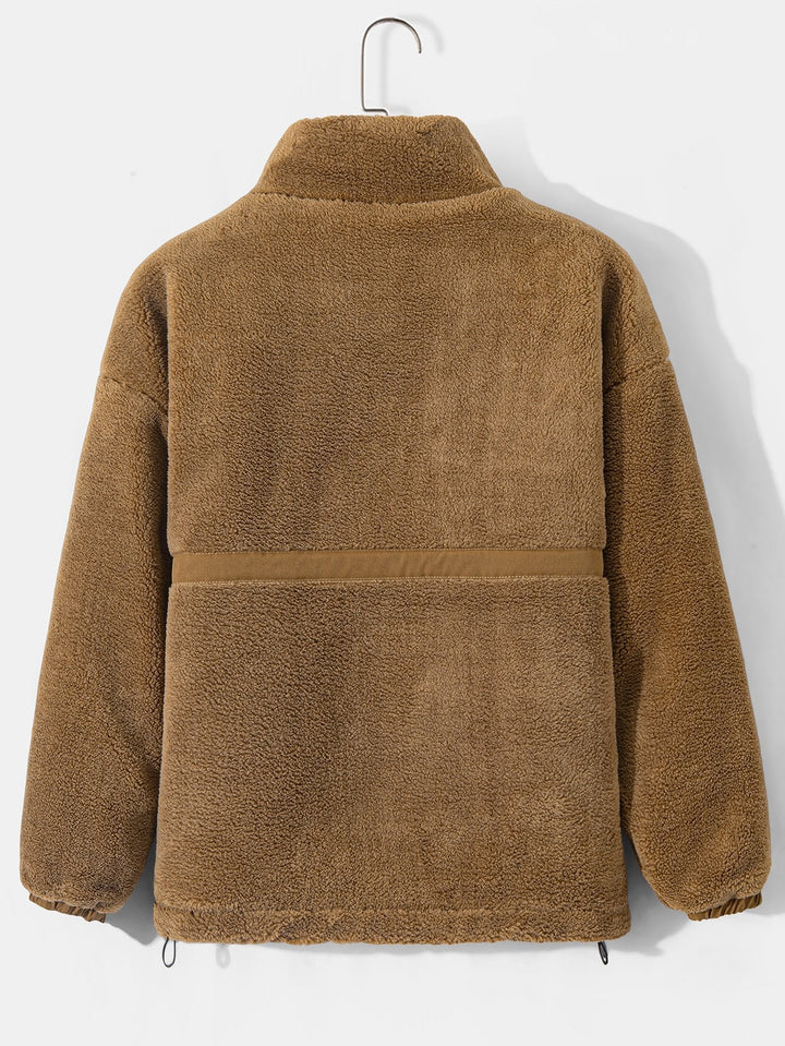 Koen | Gewatteerde teddyfleece jas met rits