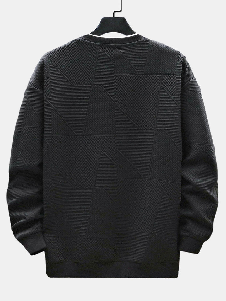 Albert | Sweater met geometrisch streepjacquard en relaxte pasvorm