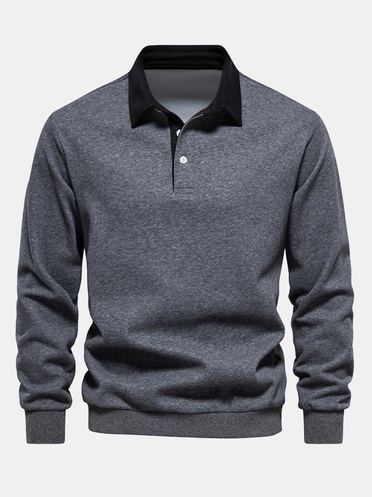Noud | Sweater met contrastdetails en polokraag