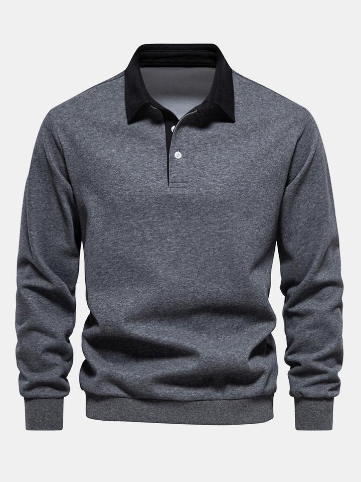 Noud | Sweater met contrastdetails en polokraag