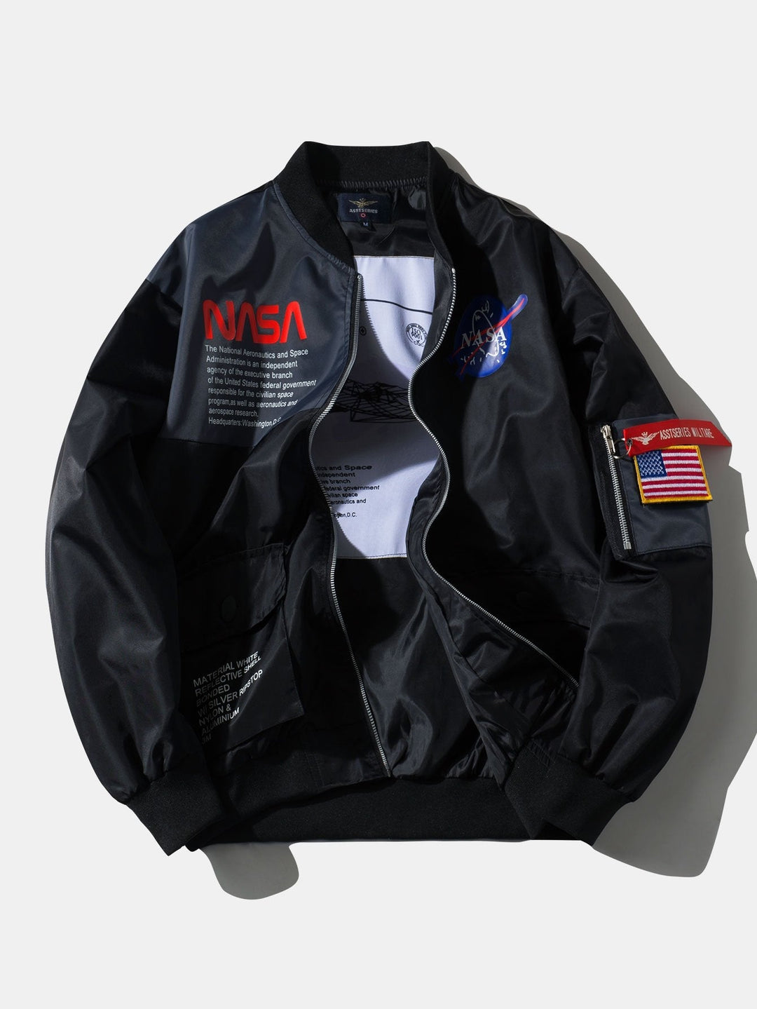 Udo | Oversized bomber jack met nasa-print