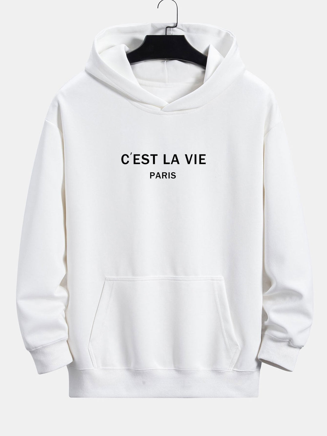 Mick | Hoodie met Parijsprint en relaxte pasvorm