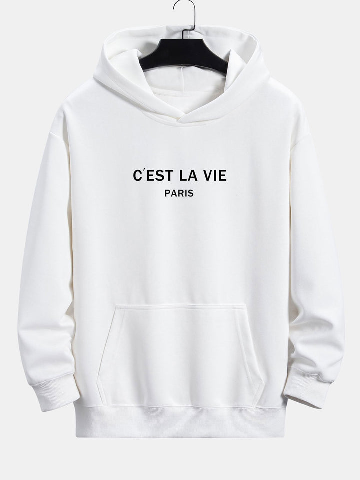 Mick | Hoodie met Parijsprint en relaxte pasvorm