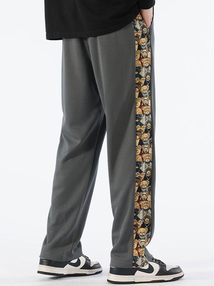 Hidde | Straight Leg Broek met Beer Print