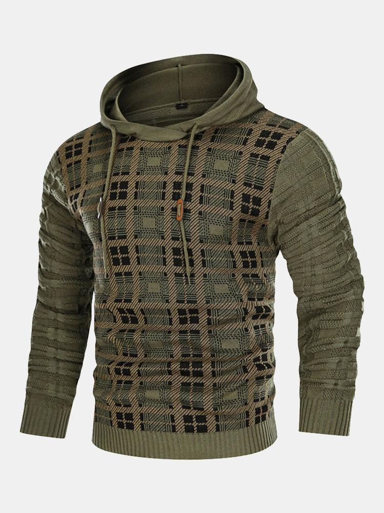 Gerard | Slim-fit trui met capuchon en ruitpanelen