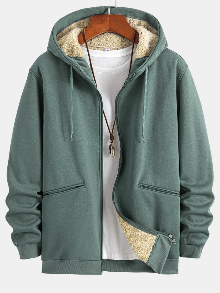 Gert | Hoodie met teddyvoering en ritssluiting