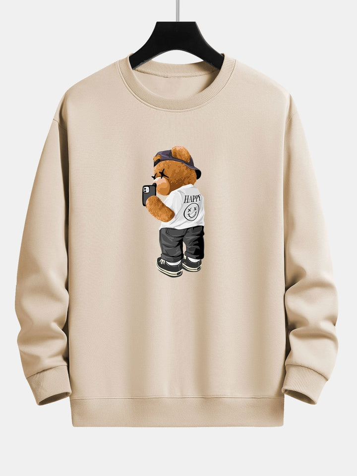 Bram | Sweater met speelse beerprint en relaxte pasvorm