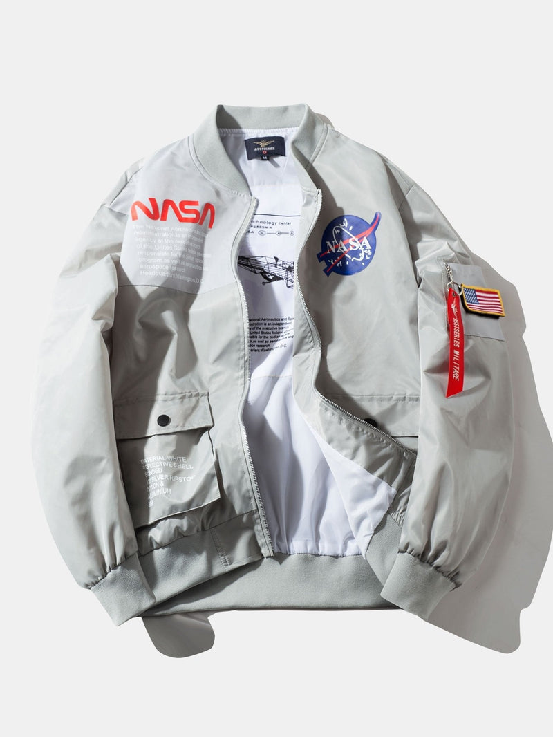 Udo | Oversized bomber jack met nasa-print