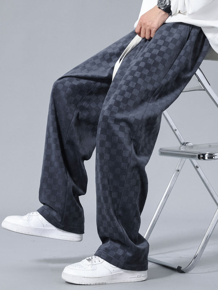 Arne | Geblokte Broek Straight Leg