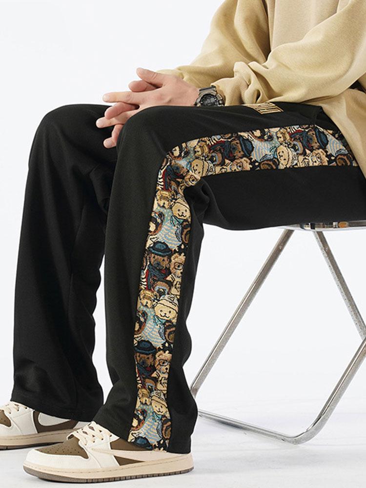 Hidde | Straight Leg Broek met Beer Print