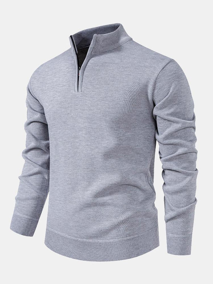 Richard | Relaxed-fit trui met hoge kraag en rits