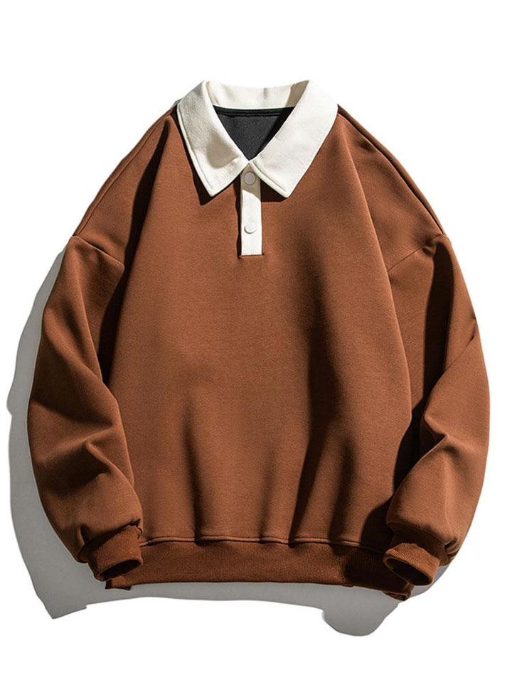 Rein | Polosweater met contrastdetails en relaxte pasvorm
