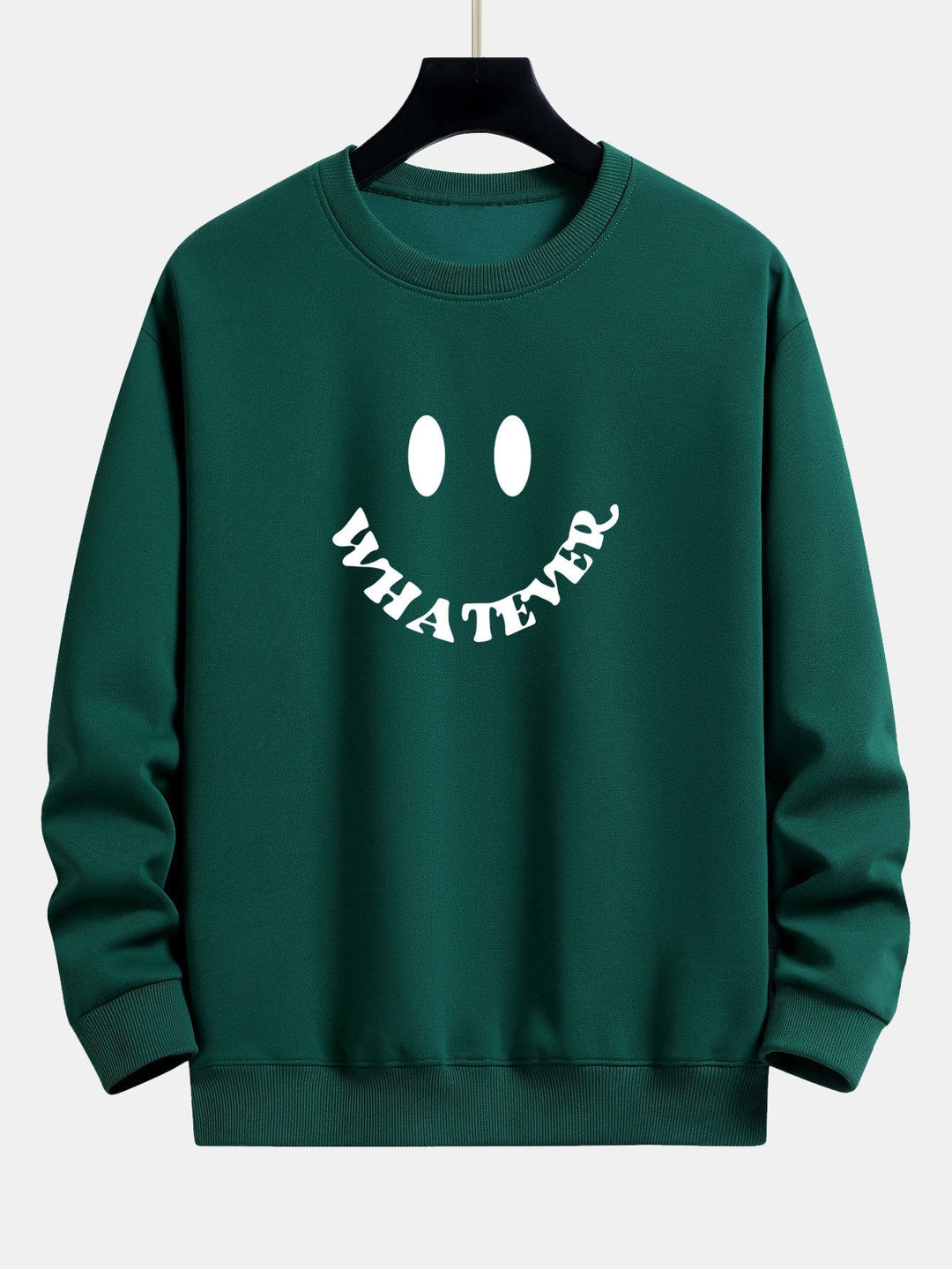 Arjen | Sweater met smiley- en tekstopdruk en relaxte pasvorm