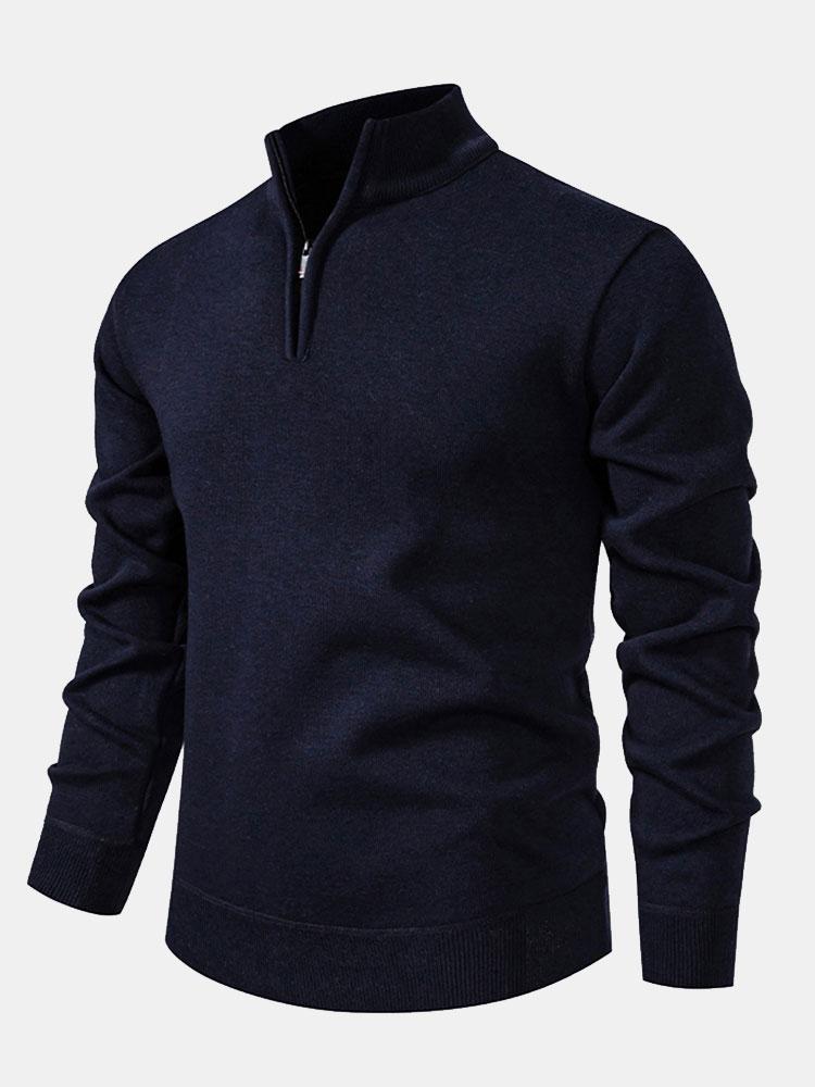 Richard | Relaxed-fit trui met hoge kraag en rits