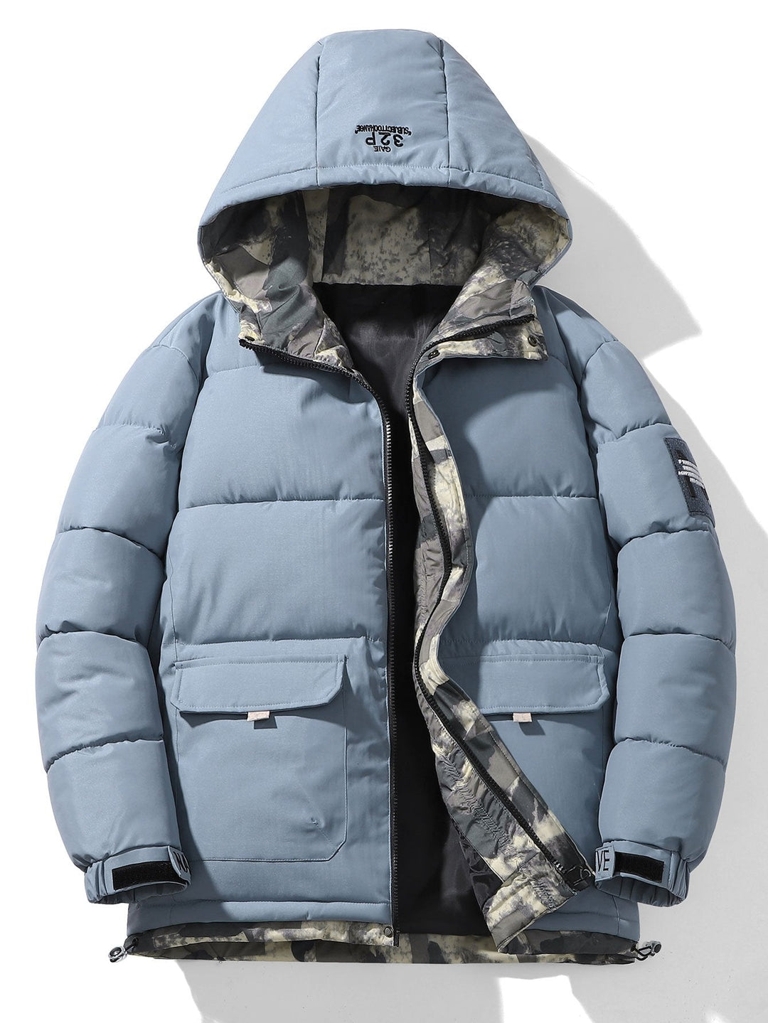 Robert | Puffer jas met camouflagevoering