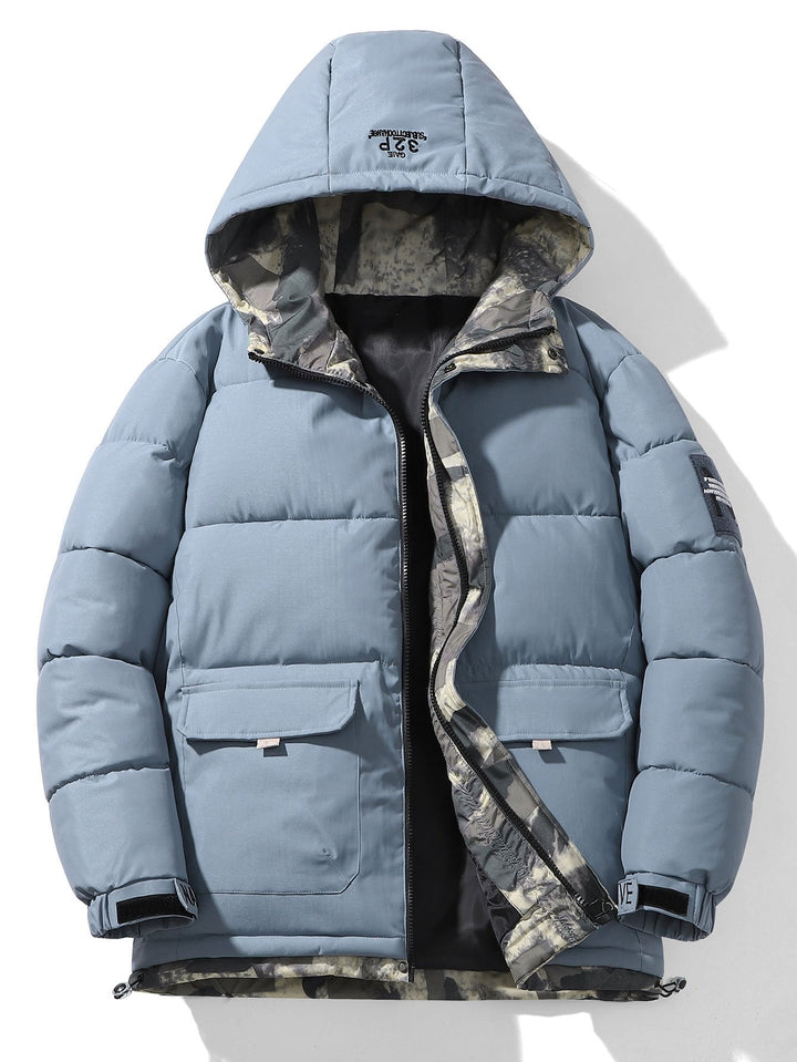 Robert | Puffer jas met camouflagevoering