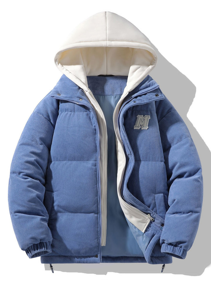 Cornelis | Corduroy puffer jas met capuchon