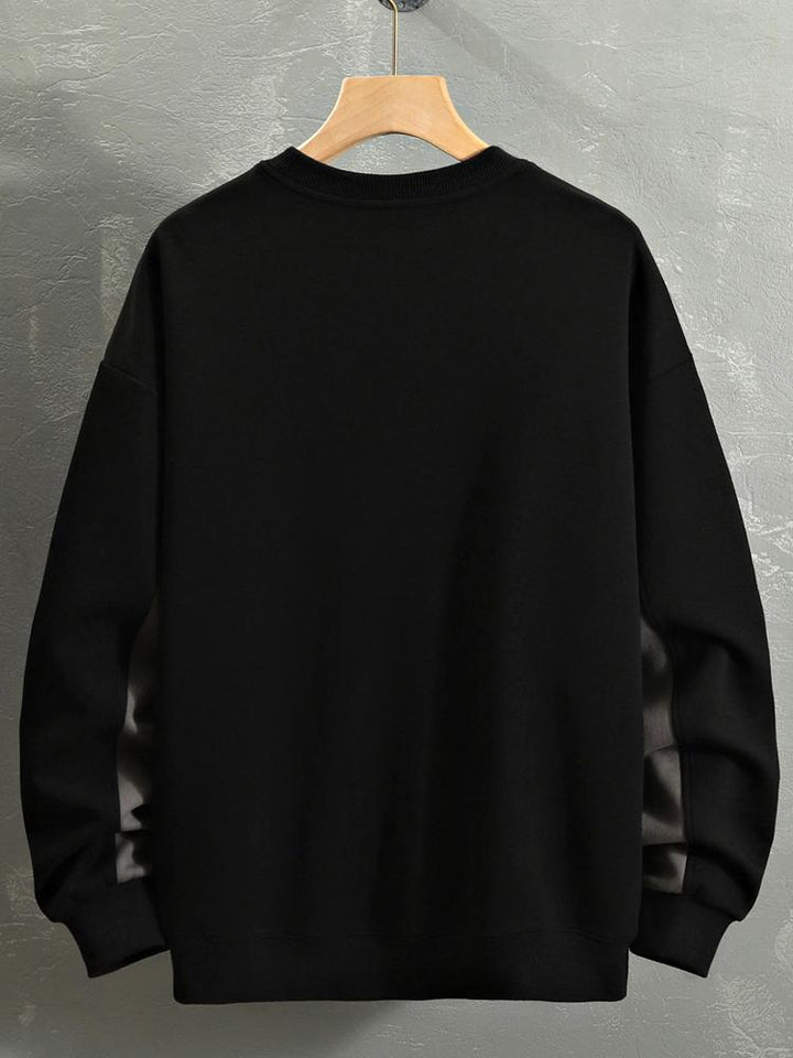 Hugo | Oversized sweater met tekstopdruk en kleurvlakken