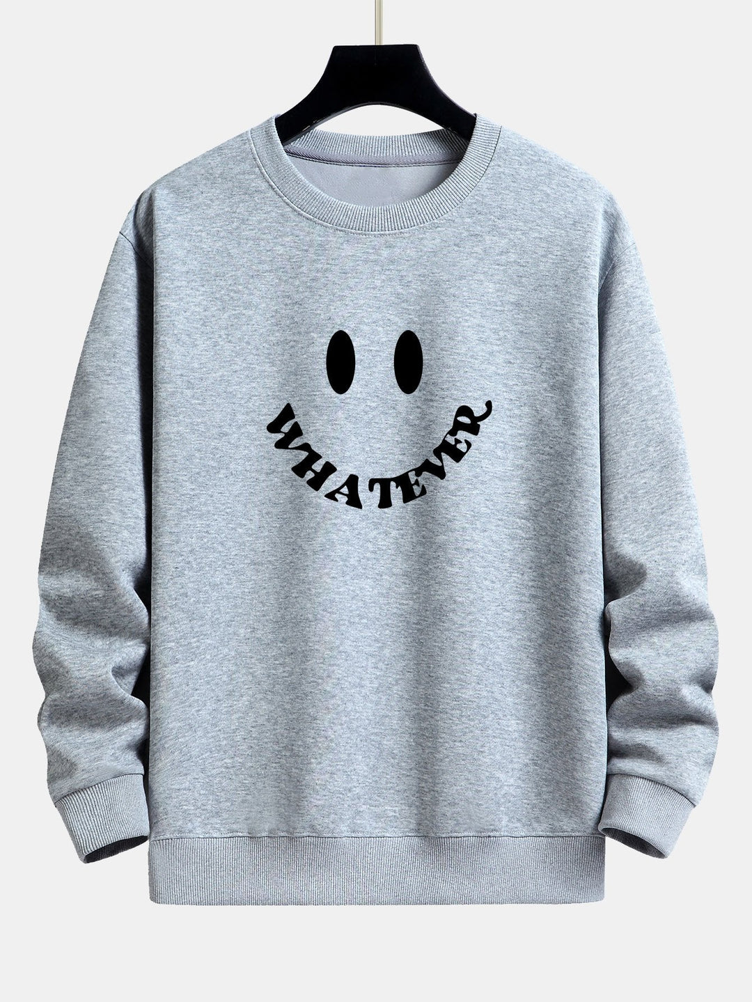 Arjen | Sweater met smiley- en tekstopdruk en relaxte pasvorm