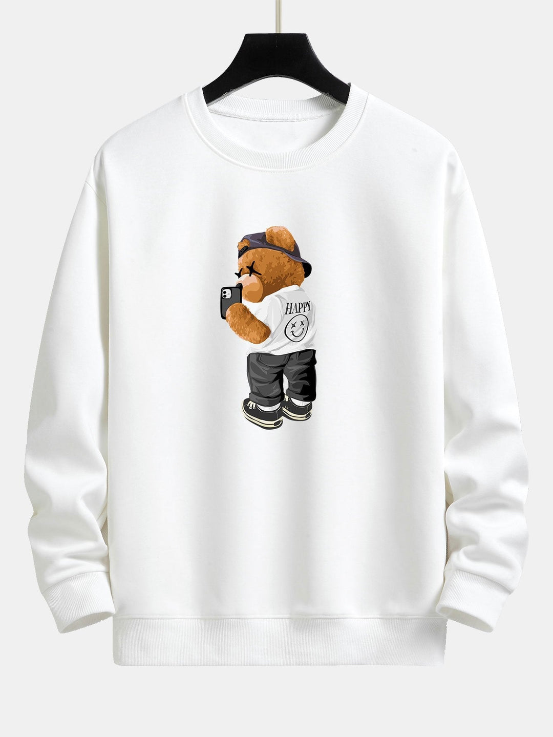 Bram | Sweater met speelse beerprint en relaxte pasvorm