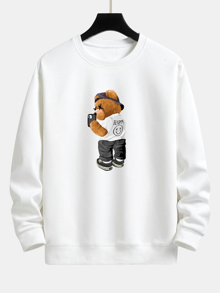 Bram | Sweater met speelse beerprint en relaxte pasvorm