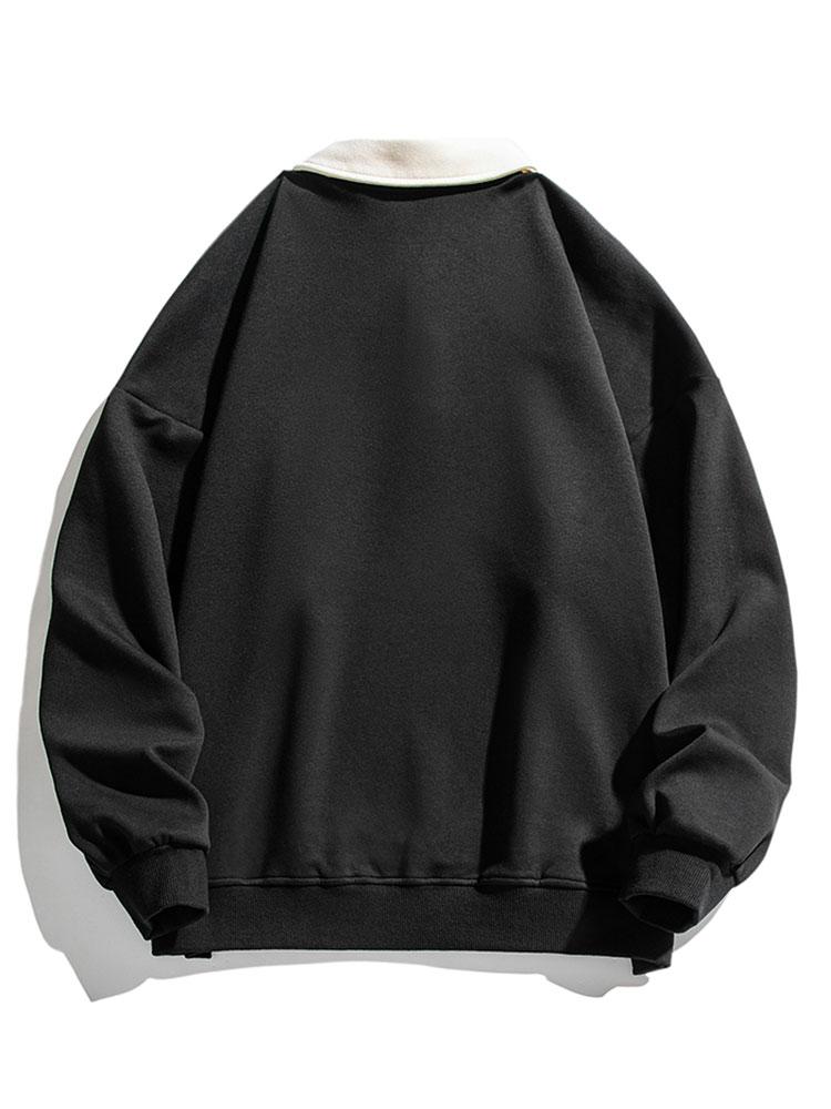 Rein | Polosweater met contrastdetails en relaxte pasvorm