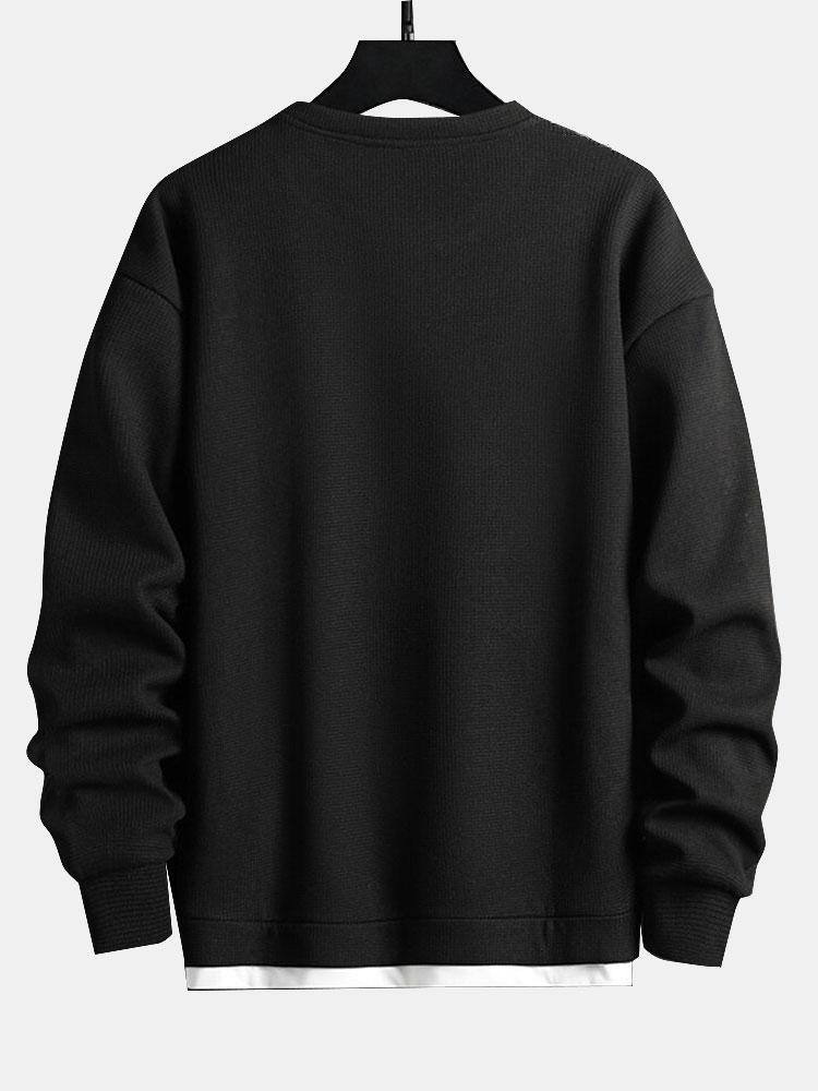 Lucas | Dubbellaagse sweater met wafelstructuur