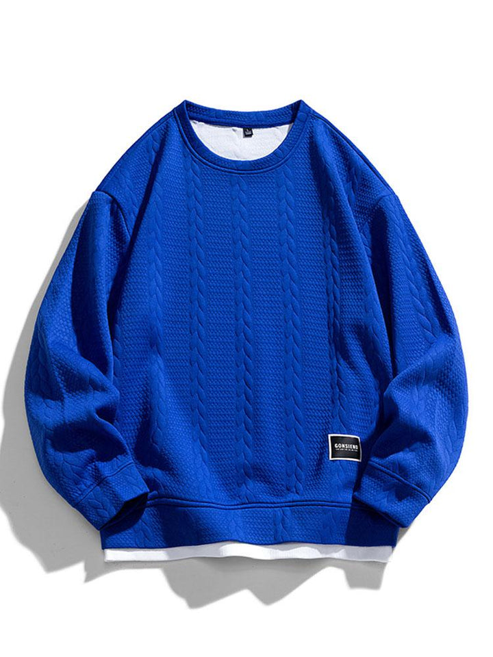 Menno | Sweater met jacquarddessin met tarwemotief en relaxte pasvorm