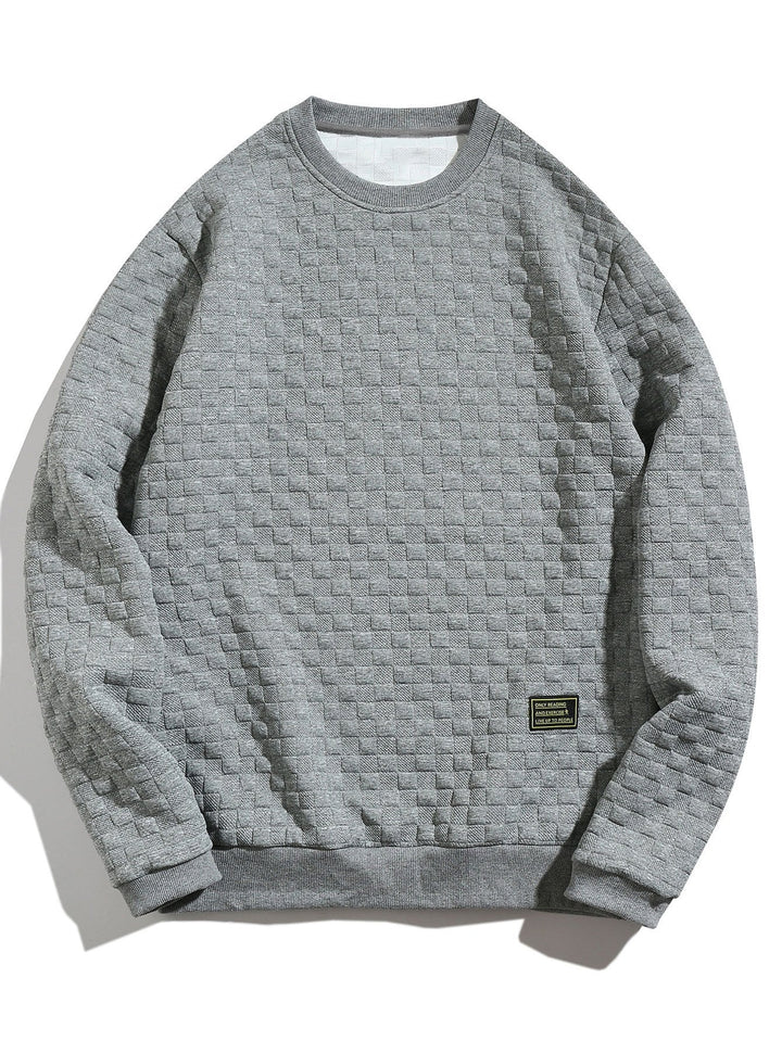 Hidde | Sweater met schaakbordjacquard
