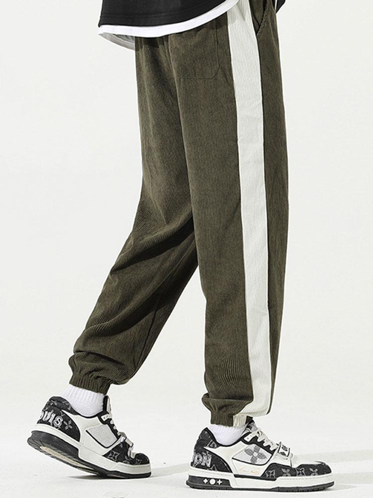 Sam | Corduroy Joggingbroek met Zijstreep
