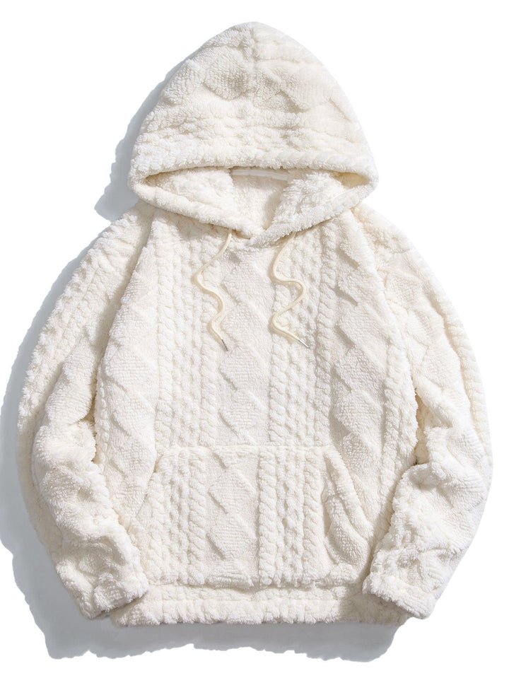 Niek | Teddyhoodie met geometrisch jacquarddessin