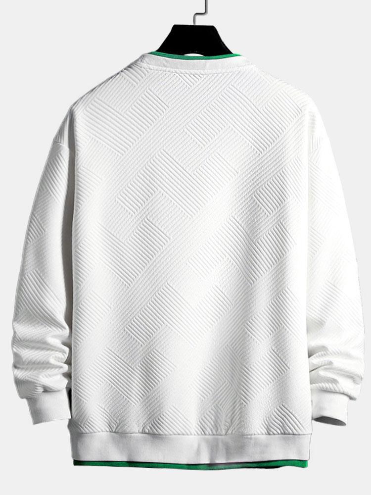 David | Sweater met geometrisch streepjacquard en relaxte pasvorm