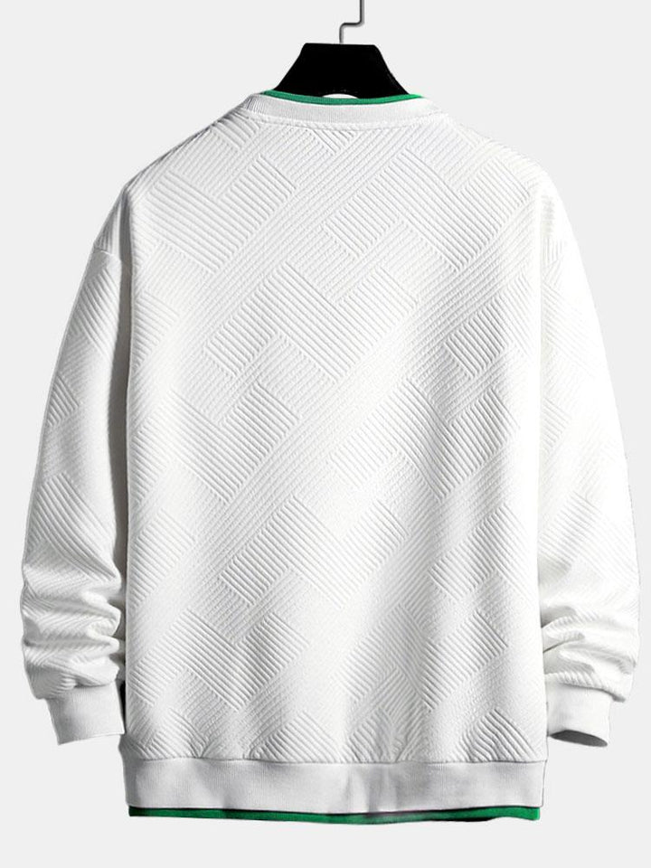 David | Sweater met geometrisch streepjacquard en relaxte pasvorm