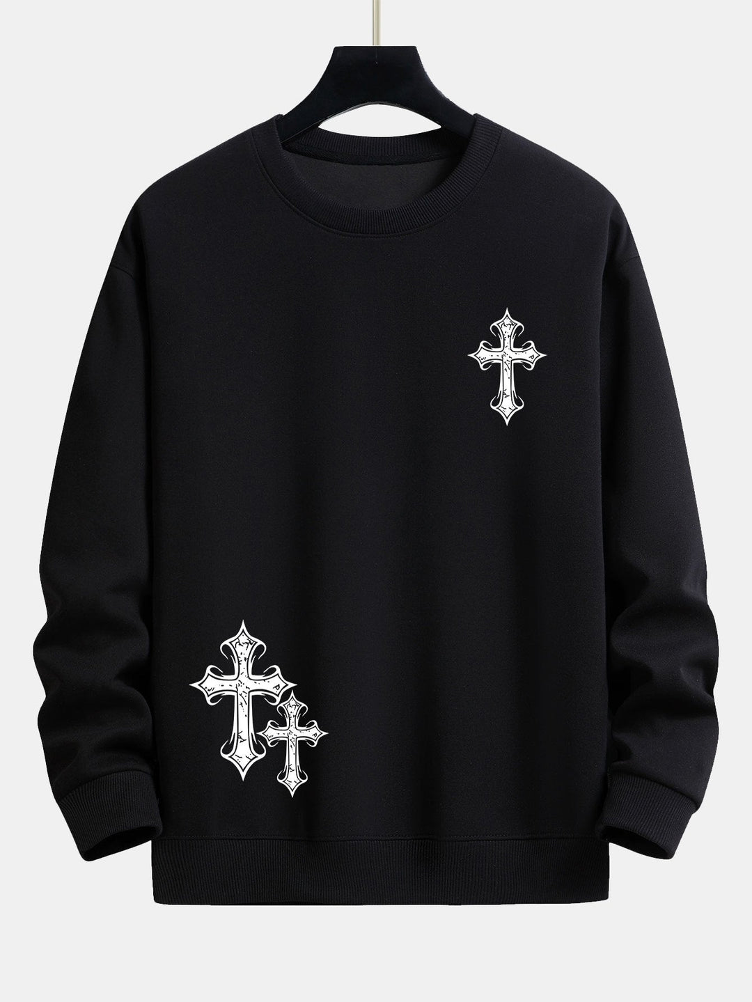 Roel | Sweater met kruisprint en relaxte pasvorm