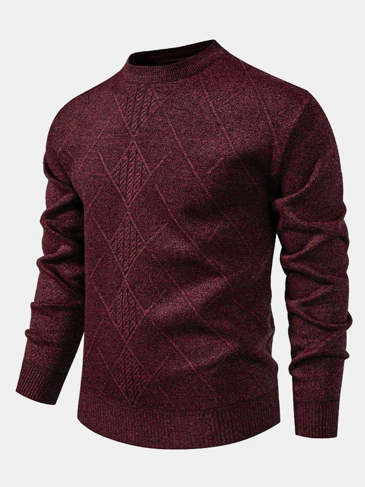Rens | Trui met geometrisch ruitpatroon