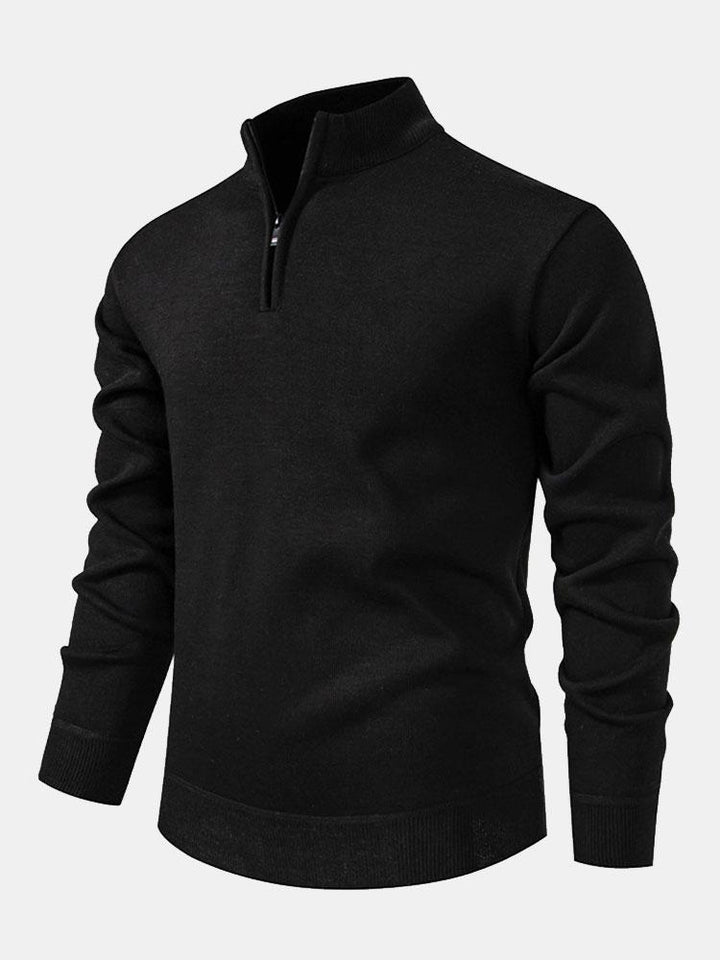 Richard | Relaxed-fit trui met hoge kraag en rits